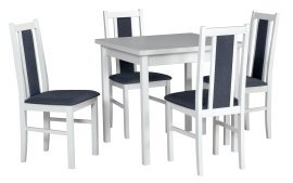 Esszimmer-Set Tisch Max 9 Weiß + 6 Stühle Bos 14 Weiß 8B