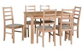Esszimmer-Set Tisch Max 5 Buche/Wotan + 6 Stühle Nilo 8 Buche 21B