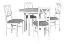Esszimmer-Set Tisch Poli 2 Weiß + 6 Stühle Nilo 10 Weiß 1B