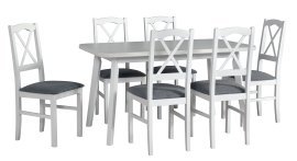 Esszimmer-Set Oslo 6 Weiß + 6 Stühle Nilo 11 Weiß 1B