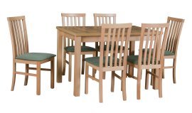 Esszimmer-Set Max 5 Buche/Wotan + 6 Stühle Milano 1 Buche 12B