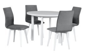 Esszimmer-Set Poli 2 Weiß + 4 Stühle Luna 2 Weiß 31A