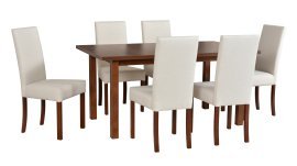 Esszimmer-Set Modena 2 mit 6 Stühlen Roma 2 in Nussbaum