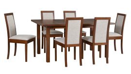 Esszimmer-Set Modena 2 Nussbaum + 6 Stühle Roma 4 11B Neve 13