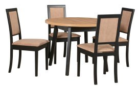 Esszimmer-Set Oslo 3L Schwarz/Artisan + 6 Stühle Roma 13 Schwarz 21B