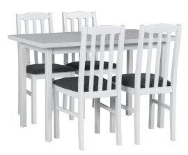 Esszimmer-Set Max 10 Weiß + 4 Stühle Bos 12 Weiß 8B