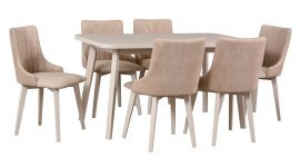 Esszimmer-Set Oslo 6 Kaschmir + 6 Stühle Monti 5 Kaschmir 21A