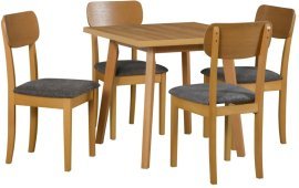 Esszimmer-Set: Tisch Oslo 1 Grandson + 4 Stühle Hugo 4 Grandson Aragon 97