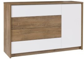 Kommode Latika – Eiche Burgund/Weiß