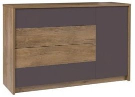 Komoda Latika - burgundi hrast/siva