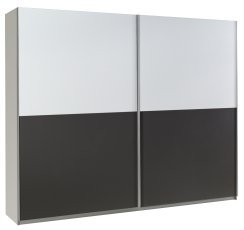 Kleiderschrank mit Schiebetüren Lux 19 - weiß/Grafit