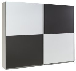 Kleiderschrank mit Schiebetüren Lux 21 - weiß/Grafit