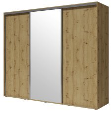 Kleiderschrank mit Schiebetüren mit Spiegel Silver - Eiche Artisan