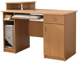 Schreibtisch Max mit rundem Aufsatz - Eiche Riviera