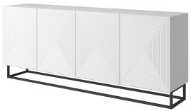 Kommode mit Metallrahmen Asha 200 4D – Weiß Hochglanz