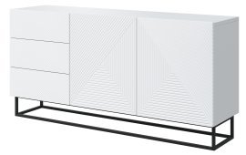 Kommode mit Metallrahmen Asha 167 2T3S – Weiß Hochglanz