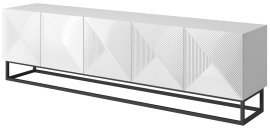 TV-Kommode mit Metallrahmen Asha 200 5D – Weiß Hochglanz