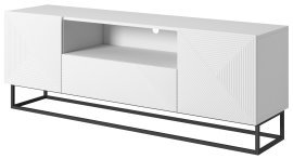 TV-Kommode mit Metallrahmen Asha 167 2T1S – Weiß Hochglanz