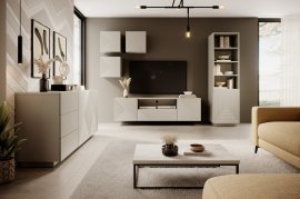 Wohnwand und Schlafzimmer Asha – Kaschmir