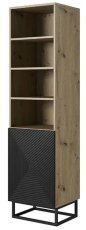Regal mit Metallrahmen Asha 50 1D – Schwarz/Eiche Artisan