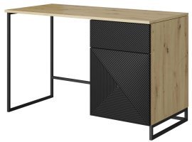 Schreibtisch mit Metallgestell Asha 120 1T1S – Schwarz/Eiche Artisan