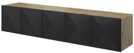 Wand-TV-Kommode Asha 200 5D – Schwarz/Eiche Artisan