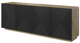 Kommode auf Sockel Asha 200 4D – River Stone/Eiche Artisan