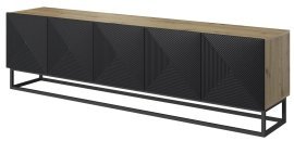 TV-Kommode mit Metallrahmen Asha 200 5D – River Stone/Eiche Artisan