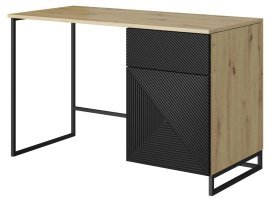Schreibtisch mit Metallgestell Asha 120 1T1S – River Stone/Eiche Artisan