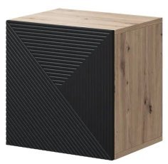 Wand-Nachtkästchen Asha 40 1T – River Stone/Eiche Artisan