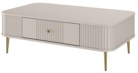 Couchtisch Vesper 100 – Kaschmir, mit goldfarbenen Beinen