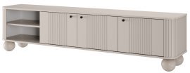 TV-Kommode Vesper 187 3D – Kaschmir, auf runden Beinen, mit schwarzen Griffen