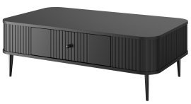 Couchtisch Vesper 100 – schwarz, mit schwarzen Beinen