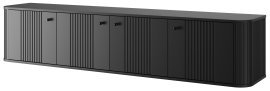 Wand-TV-Kommode Vesper 187 4D – schwarz, mit schwarzen Griffen