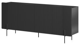 Kommode Malmi 200 4D – Schwarz, mit schwarzen Beinen