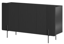 Kommode Malmi 150 3D – schwarz, mit schwarzen Beinen