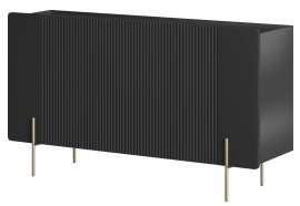 Kommode Malmi 150 3D – Schwarz mit goldenen Beinen