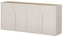 Kommode Amilio 200 4D – Kaschmir / geölte Eiche / Griffe in Kaschmir