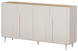 Kommode Amilio 200 4D mit Beinen – Kaschmir/Eiche geölt/Griffe in Kaschmir