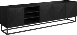 TV-Kommode mit Regalen Asha 200 5D (Metallrahmen) – Schwarz