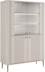 Vitrine Vesper – Kaschmir, auf goldenen Beinen
