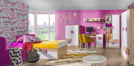 Kinderzimmer Nico – Eiche/Rosa