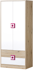 Kleiderschrank Nico 1 – Eiche/Rosa
