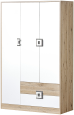 Kleiderschrank Nico 3 – Eiche/Grau