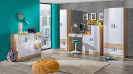 Kinderzimmer Nico – Eiche/Türkis
