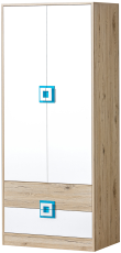 Kleiderschrank Nico 1 – Eiche/Türkis