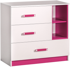 Kommode Trafiko 8 – Weiß/Rosa