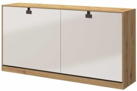 Horizontales Klappbett im Schrank Index 20 – 90x200 cm – Weiß/Eiche Artisan